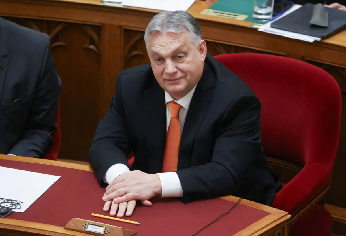 Hungarian Prime Minister Viktor Orban looks on, before the voting of the ratification of Sweden's NATO membership in Budapest, Hungary, February 26, 2024. (Bernadett Szabo/Reuters)