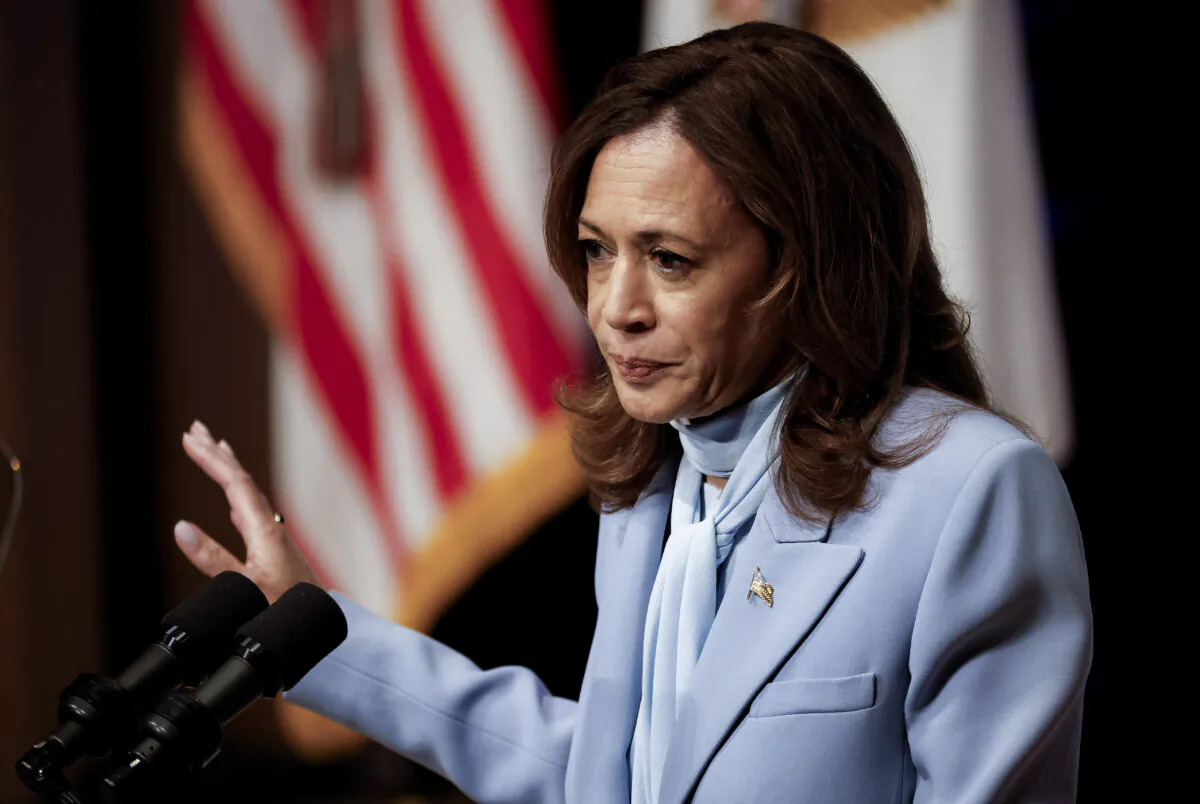 Democrat presidential nominee, U.S. Vice President Kamala Harris delivers remarks at the Congressional Hispanic Caucus Institute's 47th Annual Leadership Conference at the Ronald Reagan Building and International Trade Center, in Washington on Sept. 18, 2024. (Kevin Dietsch/Getty Images)