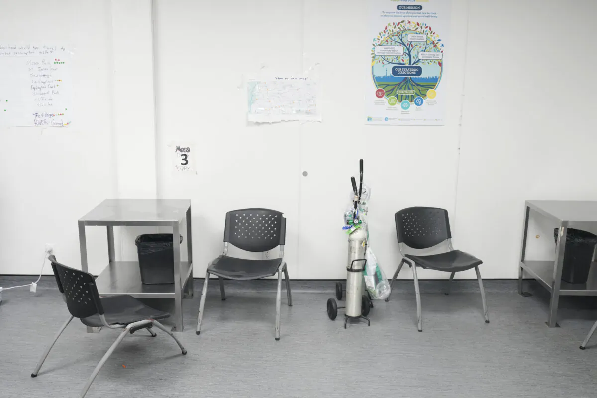 A view of the "safe injection room" in the Moss Park Consumption and Treatment Service in Toronto on Aug. 26, 2024. (THE CANADIAN PRESS/Chris Young)