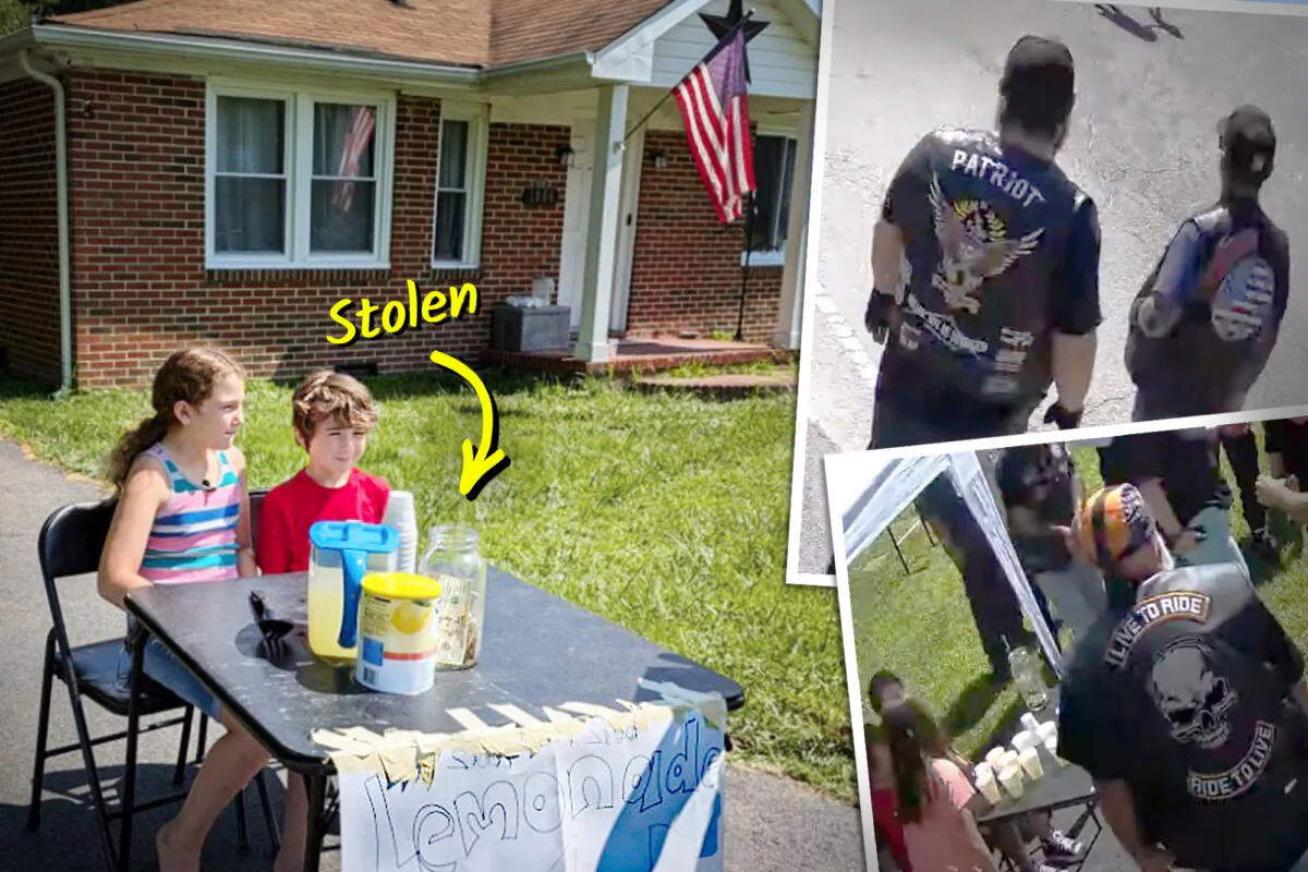 Bikers in Virginia showed up to a lemonade stand after the kids who run it were allegedly robbed last August. (Courtesy of Annetta Caldwell)