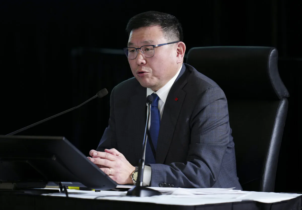 Former Conservative MP Kenny Chiu appears as a witness at the Public Inquiry Into Foreign Interference in Ottawa on April 3, 2024. (The Canadian Press/Sean Kilpatrick)