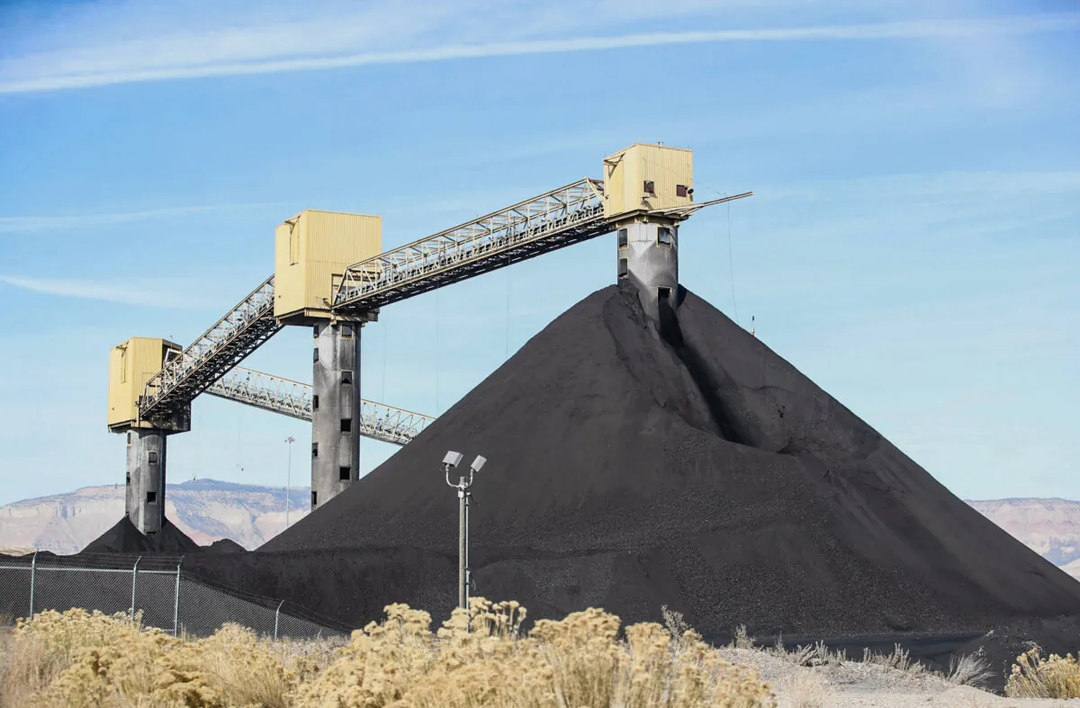 Piles of coal wait to be burned at PacifiCorp's Hunter power plant outside Castle Dale, Utah, on Nov. 14, 2019. (George Frey/AFP via Getty Images)