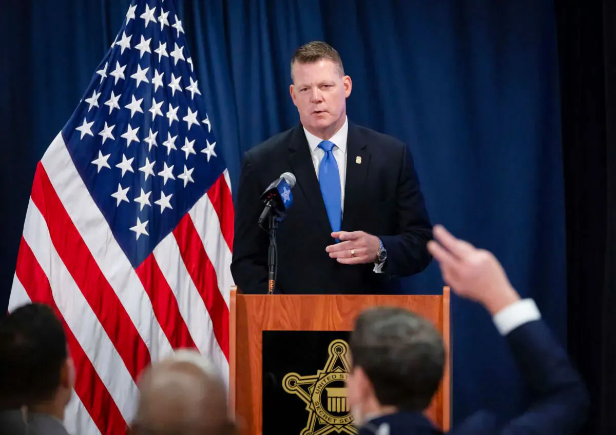 Secret Service Acting Director Ronald Rowe speaks during a press conference in Washington on Sept. 20, 2024. (Ben Curtis/Pool/AFP via Getty Images)