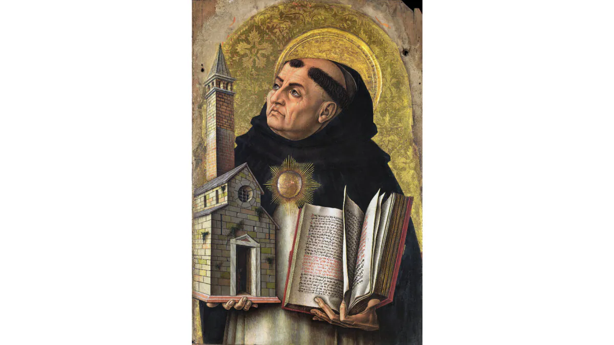 Portrait of Saint Thomas Aquinas, 1476, by Carlo Crivelli. Ascoli Piceno, Italy. (Public Domain)
