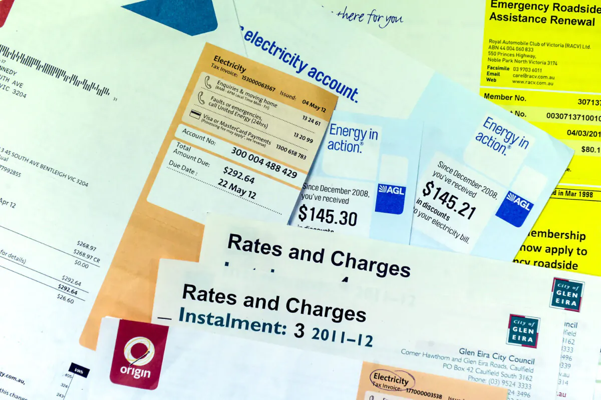 Utility and rates bills in Melbourne, Monday, June 4, 2012. (AAP Image/Julian Smith) NO ARCHIVING