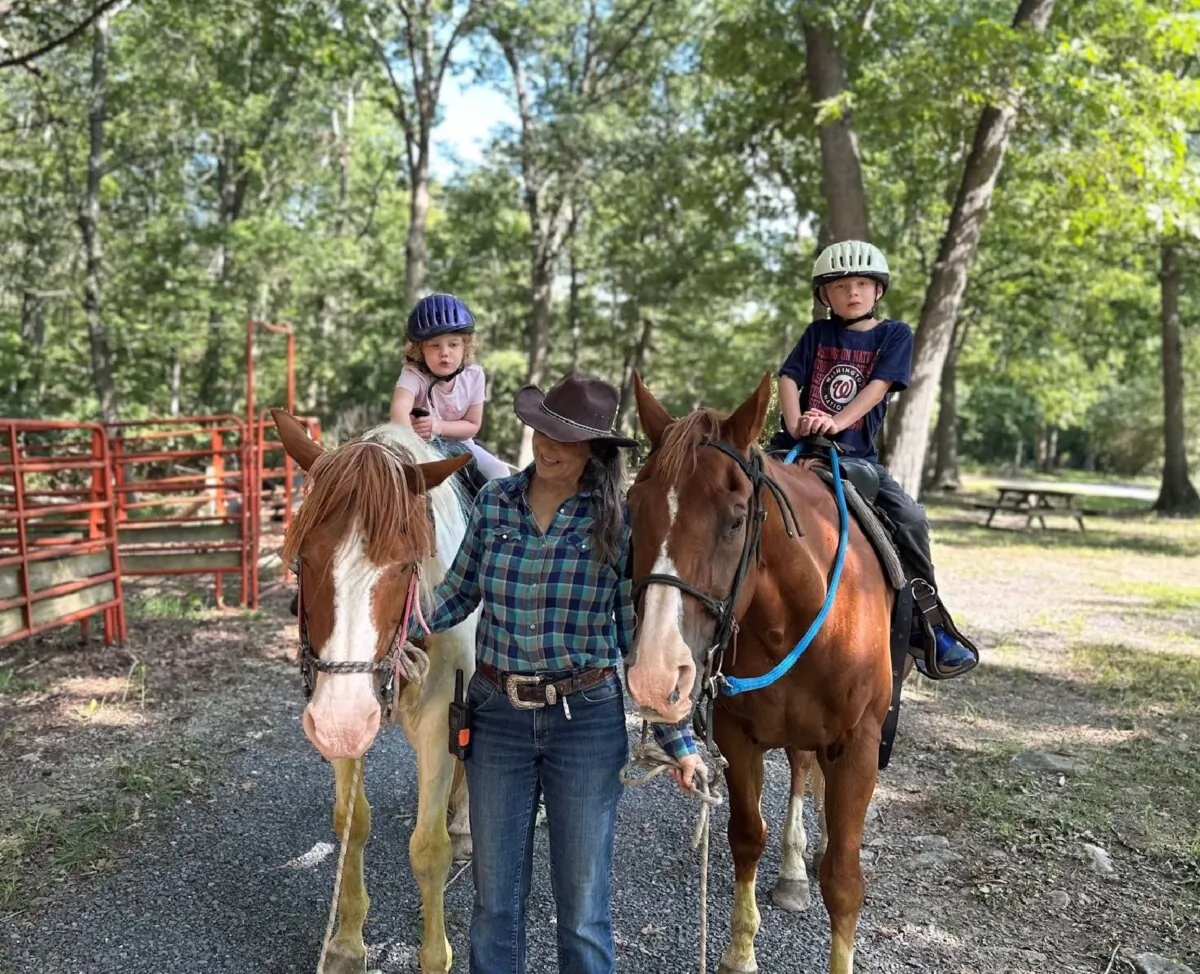 A guided ride on gentle horses is an excellent option for families who visit Fort Valley Ranch in Shenandoah County, Virginia. (Photo courtesy of Candyce H. Stapen)