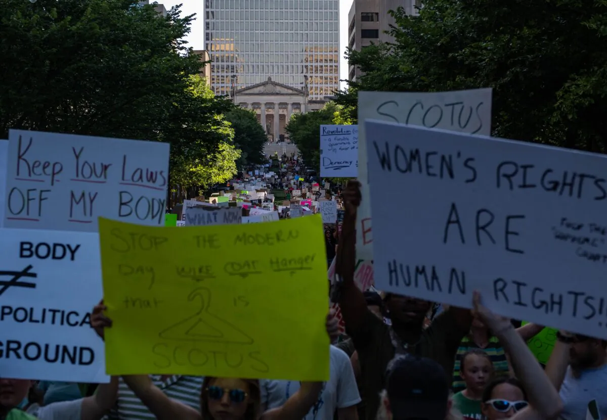 Pro-abortion demonstrators in Nashville on June 24, 2022. (Seth Herald/AFP via Getty Images)