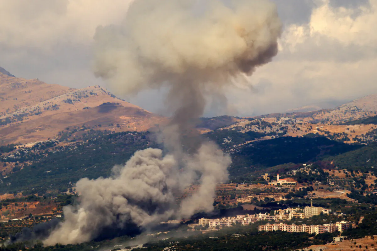 Smoke billows from the site of an Israeli strike that targeted the Jabal Al-Rihan area in the southern Jezzine district in Lebanon on Sept. 21, 2024. (Rabih Daher/AFP via Getty Images)