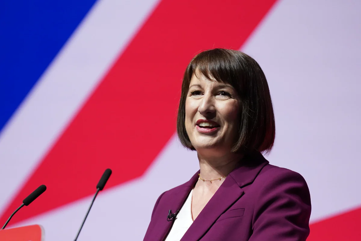 Chancellor of the Exchequer Rachel Reeves delivers her speech at the Labour Party Conference at the ACC Liverpool in England on Sept. 23, 2024. (Stefan Rousseau/PA Wire)