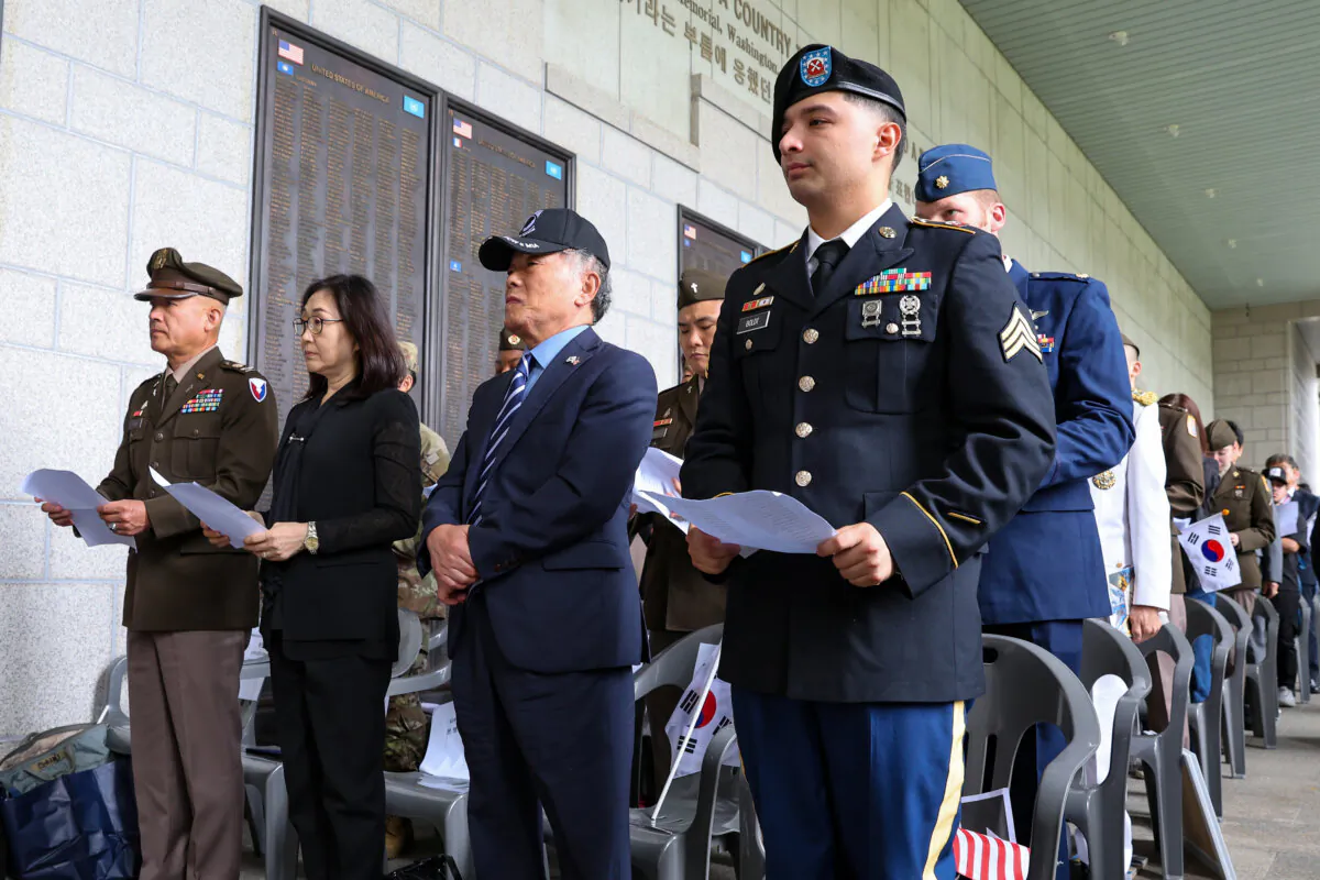 The first Joint South Korea–U.S. Korean War POW/MIA Recognition Day was held at the War Memorial of Korea in Yongsan-gu, Seoul, on Sept. 21, 2024. (Han Ki-min/ The Epoch Times)