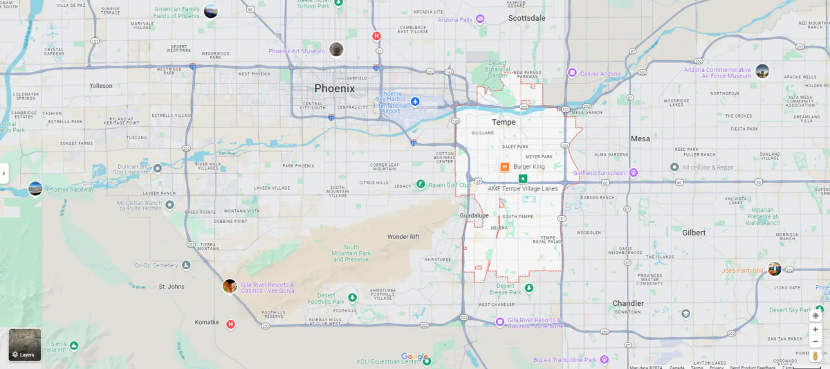 Someone fired shots at a Democratic Party campaign office in a Phoenix suburb, causing damage but no injuries, authorities said. (Screenshot via Google Map)