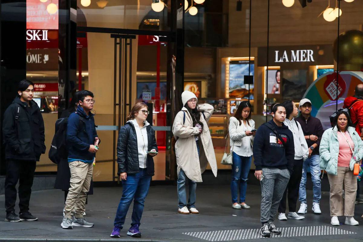 Pedestrians and shoppers move through the central business district (CBD) in Sydney, Australia on Aug. 6, 2024. (Lisa Maree Williams/Getty Images)