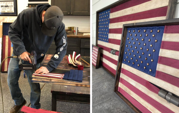 Northern California Firefighter Turns Hoses Into Patriotic Art