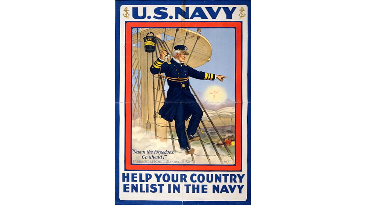 Famous words from Adm. David Farragut. (Public Domain)