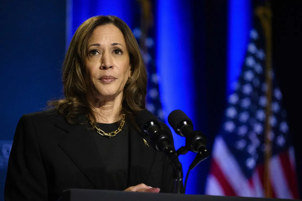 Vice President and Democratic nominee for President Kamala Harris speaks at an event hosted by The Economic Club of Pittsburgh at Carnegie Mellon University on Sept. 25, 2024. (Jeff Swensen/Getty Images)