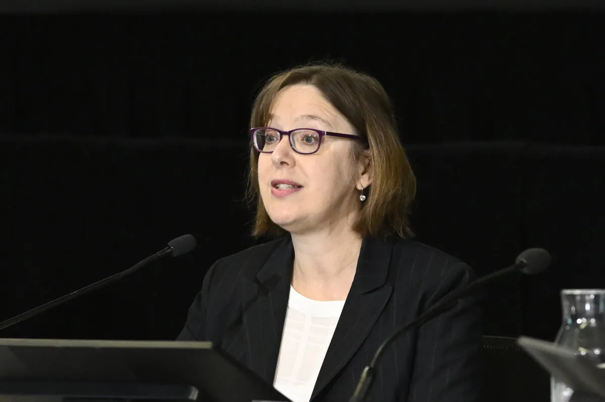 Vanessa Lloyd, interim director at the Canadian Security Intelligence Service, appears as a witness at the Foreign Interference Commission in Ottawa on Sept. 27, 2024. (The Canadian Press/Justin Tang)