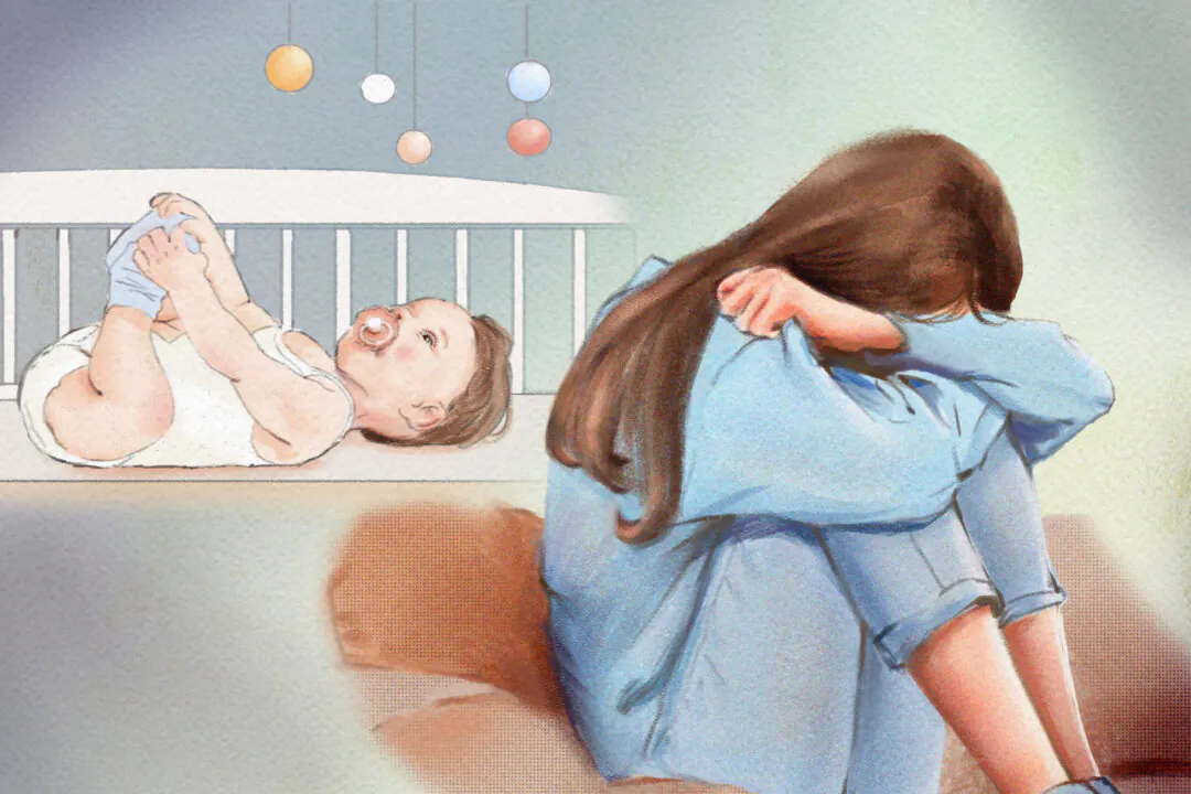 During the postpartum period, up to 85 percent of new mothers experience some form of "baby blues." (Illustration by Fei Meng)
