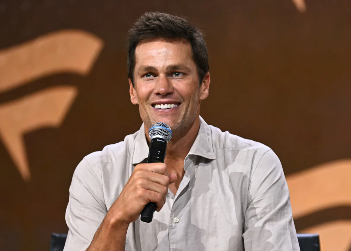 Tom Brady speaks at the Fanatics Fest NYC 2024 in New York City on Aug. 16. (Roy Rochlin/Getty Images for Fanatics)