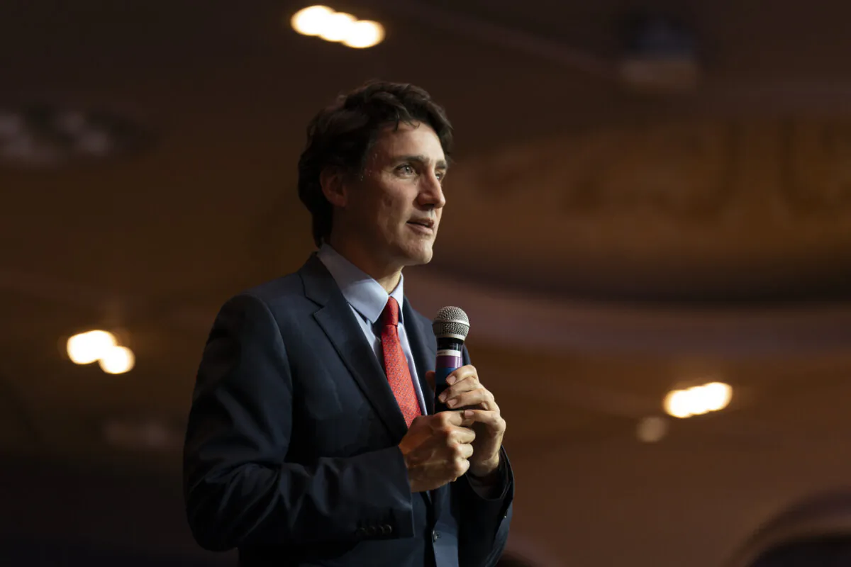 Prime Minister Justin Trudeau speaks at a Liberal fundraiser in Mississauga, Ont., on Sept. 27, 2024. (The Canadian Press/Paige Taylor White)