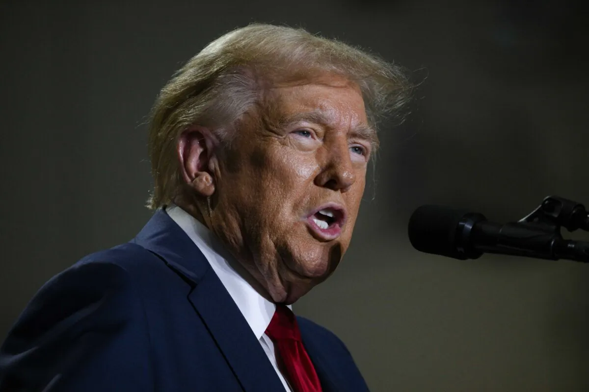 Former President Donald Trump speaks at a campaign rally at the Bayfront Convention Center in Erie, Pennsylvania, on Sept. 29, 2024. (Jeff Swensen/Getty Images)