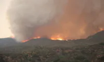 California’s Line Fire Flares Under High Temperatures, Makes Run up Santa Ana River