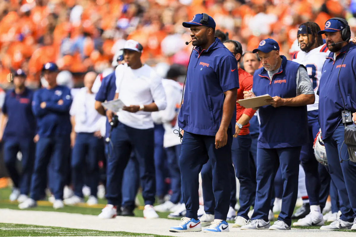 New England Patriots head coach Jerod Mayo during the second half against the Cincinnati Bengals at Paycor Stadium in Cincinnati, Ohio, on Sep 8, 2024. (Katie Stratman/Imagn Images via Reuters)