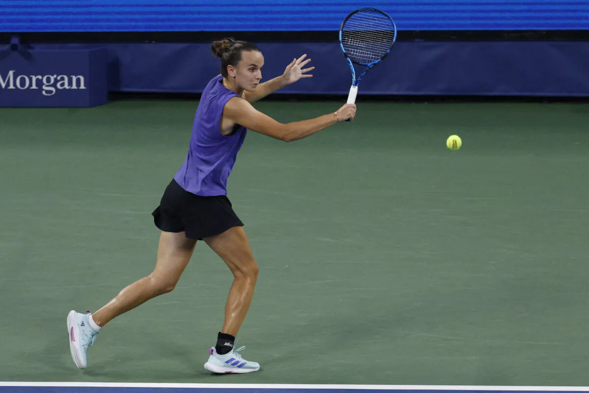 Clara Burel (FRA) hits a backhand against Victoria Azarenka (not pictured) in a women's singles match on day three of the U.S. Open tennis tournament at USTA Billie Jean King National Tennis Center in Flushing, NY, USA, on Aug 28, 2024. (Geoff Burke-USA TODAY Sports/File Photo)