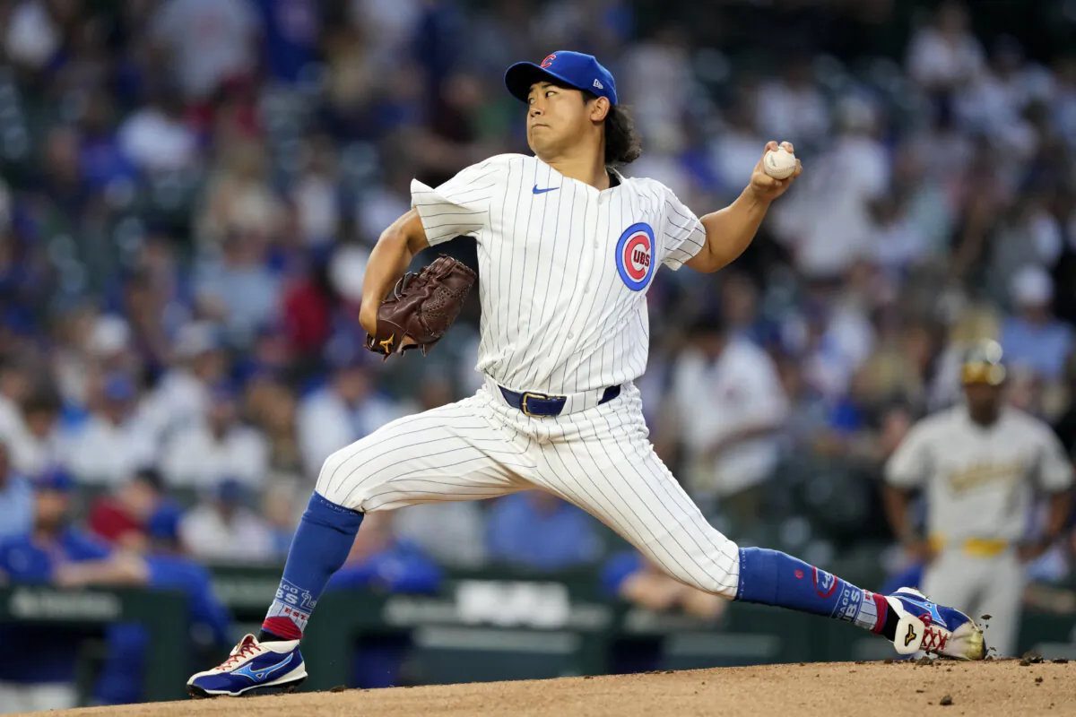 Chicago Cubs starting pitcher Shota Imanaga delivers during the first inning of a baseball game against the Oakland Athletics in Chicago, on Sept. 16, 2024. (Charles Rex Arbogast/AP Photo)