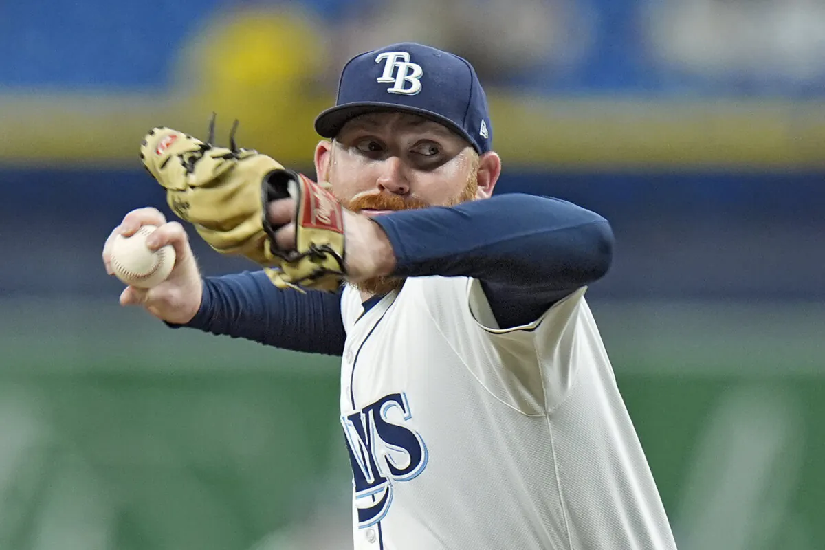 Tampa Bay Rays starting pitcher Zack Littell delivers to the Boston Red Sox during the first inning of a baseball game in St. Petersburg, Fla., on Sept. 19, 2024. (Chris O'Meara/AP Photo)