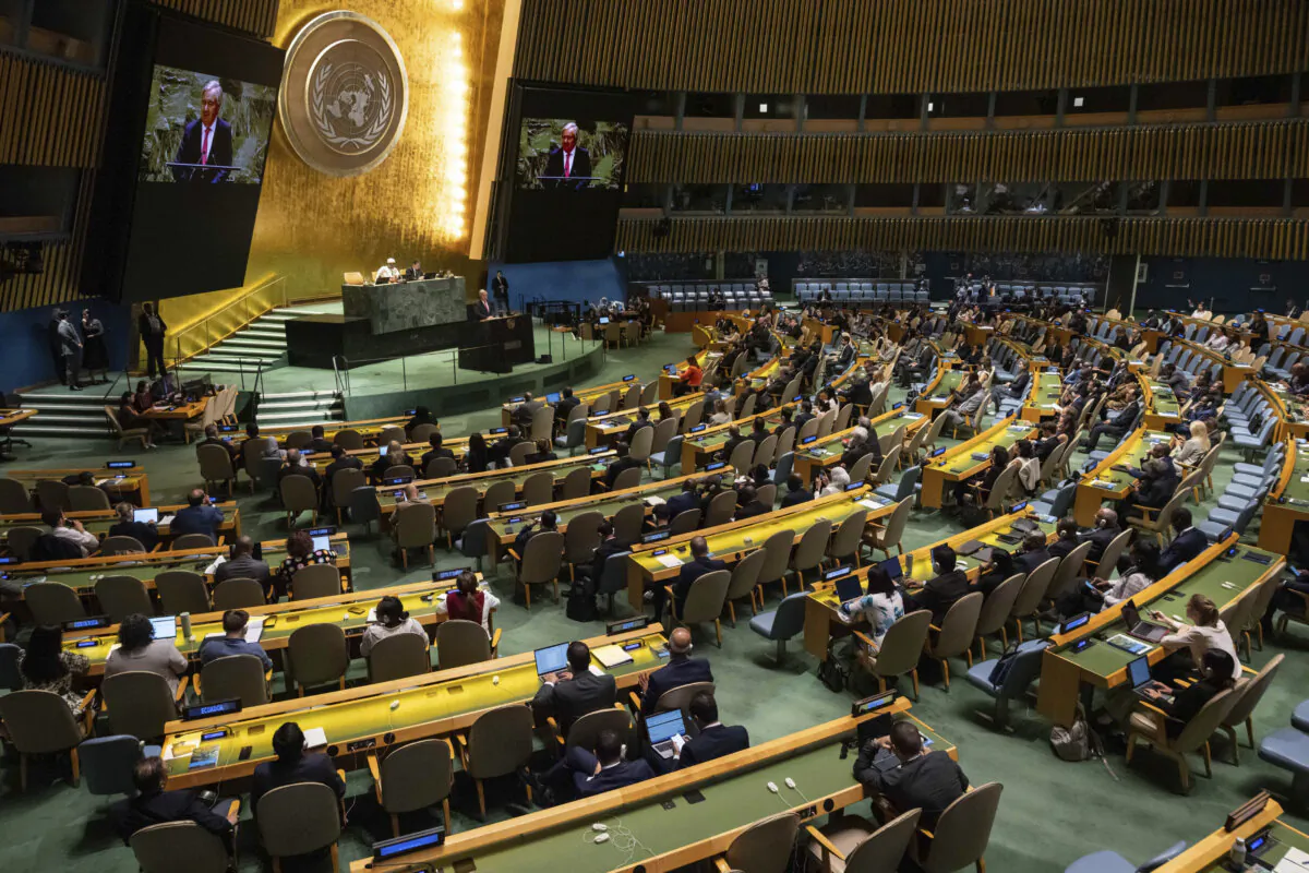 António Guterres, U.N. secretary-general, speaks during the 79th session of the United Nations General Assembly on Sept. 10, 2024. (AP Photo/Yuki Iwamura)