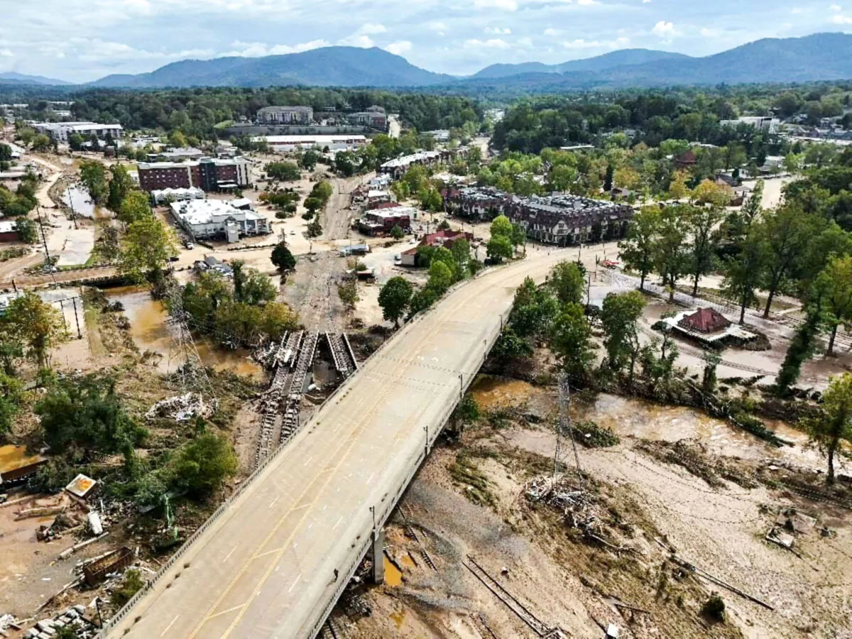 Debris in the aftermath of Hurricane Helene, in Asheville, N.C., on Sept. 30, 2024. (Mike Stewart/AP Photo)