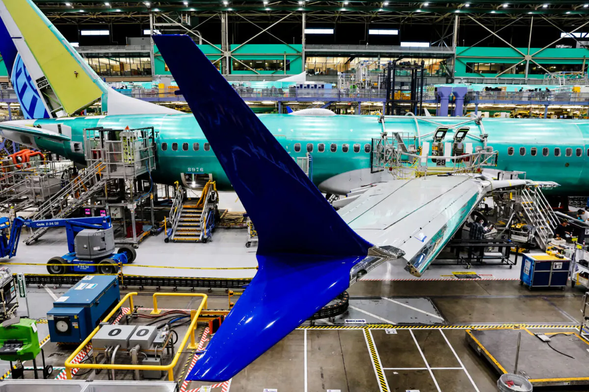A Boeing 737 MAX aircraft is assembled at the company's plant in Renton, Washington, on June 25, 2024. (Jennifer Buchanan/Pool via Reuters)