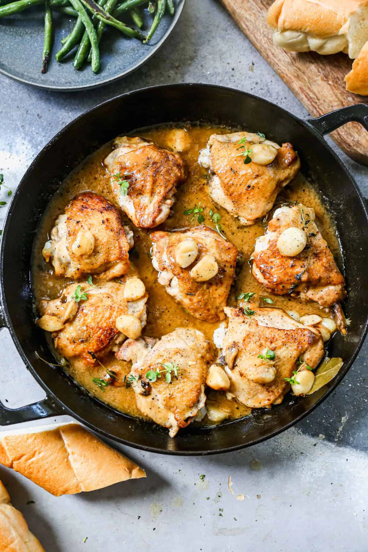 Our garlic chicken recipe is so easy to make, all in one pan, and is a flavorful and delicious French dish that's beautiful enough to serve company. (Lauren Allen)