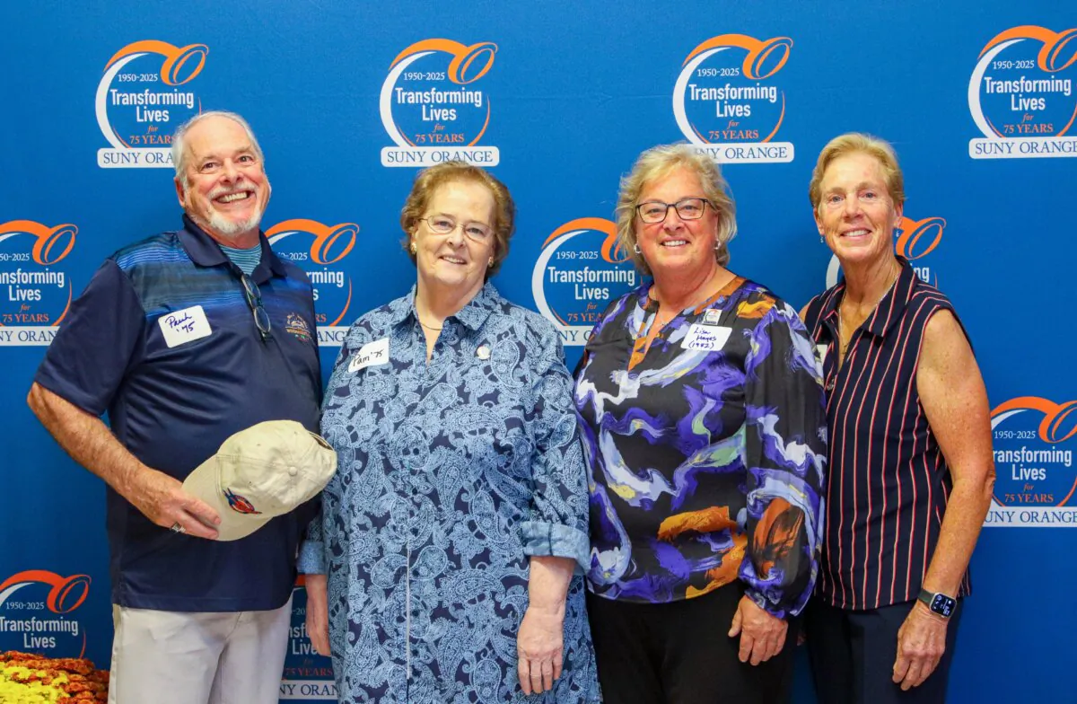 (From L to R) Paul Hayes, Pamela Hayes, Lisa Hayes, and Lois Ann Hayes at SUNY Orange in Middletown, N.Y., on Sept. 27, 2024. (Courtesy of SUNY Orange via Justin Cole)