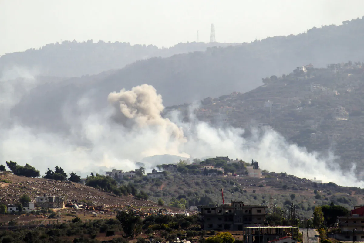 Smoke billows from the site of an Israeli airstrike that targeted the southern Lebanese village of Kfarkila near the border with Israel on October 2, 2024. (Photo by AFP) (Photo by -/AFP via Getty Images)