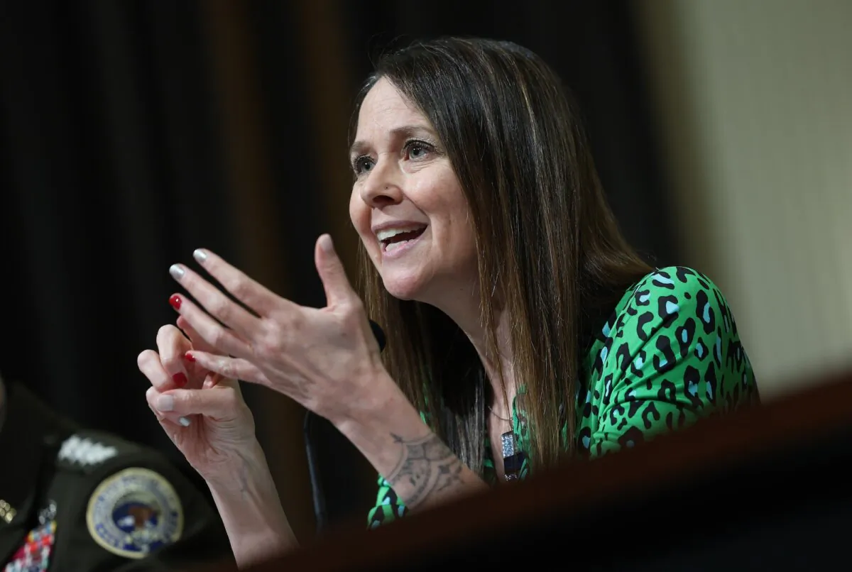 Jen Easterly, director of the Cybersecurity and Infrastructure Security Agency, testifies before a House committee, in Washington, on Jan. 31, 2024. (Kevin Dietsch/Getty Images)