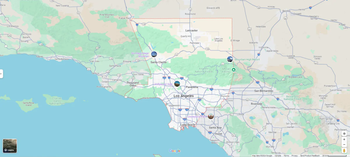 A possible strike by thousands of Los Angeles County employees was on hold Wednesday following an agreement between their union and county leadership setting a schedule for labor talks to discuss union allegations of unfair labor practices and begin framing the workers' next contract. (Screenshot via Google Map)