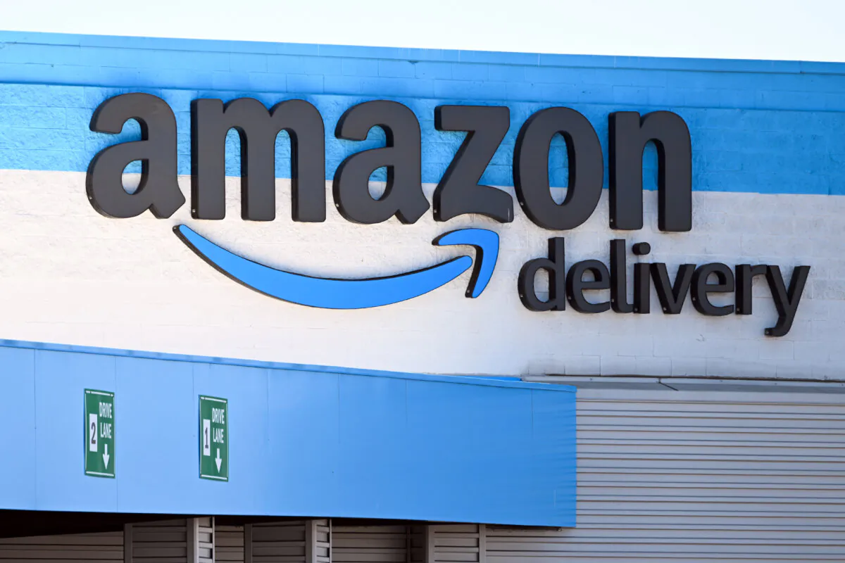 Amazon Delivery signage outside an Amazon delivery hub during Amazon Prime Day, in Torrance, Calif. (Patrick T. Fallon/AFP via Getty Images)