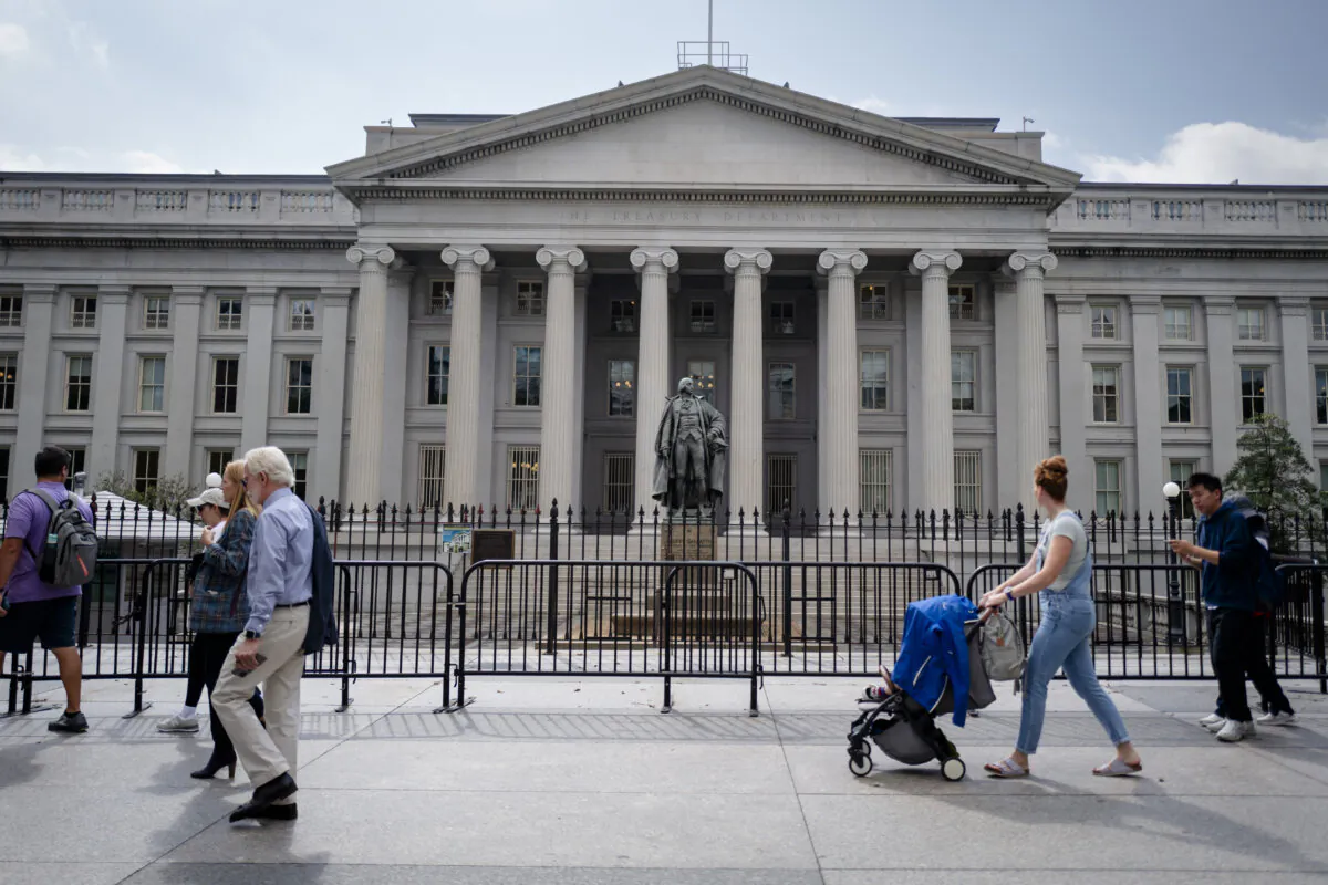 The Department of the Treasury in Washington on Oct. 3, 2024. (Madalina Vasiliu/The Epoch Times)
