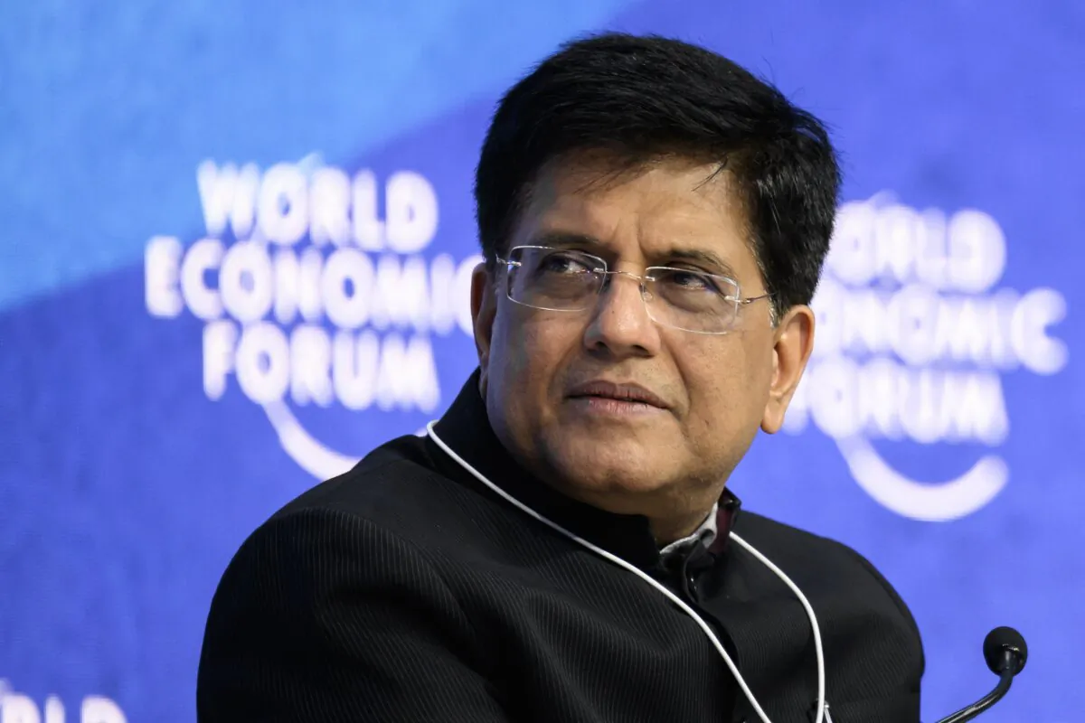 Indian Minister of Commerce and Industry Piyush Goyal looks on during a session at the World Economic Forum (WEF) annual meeting in Davos, on May 25, 2022. (Fabrice Coffrini/AFP via Getty Images)