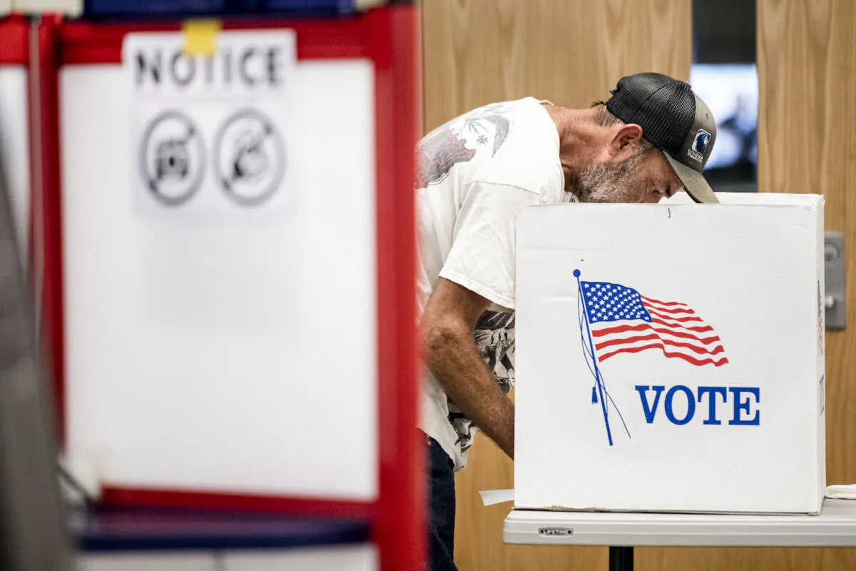 A man casts a vote during a special election in North Carolina's 9th Congressional District in Charlotte, North Carolina, on Sept. 10, 2019. (Sean Rayford/Getty Images)