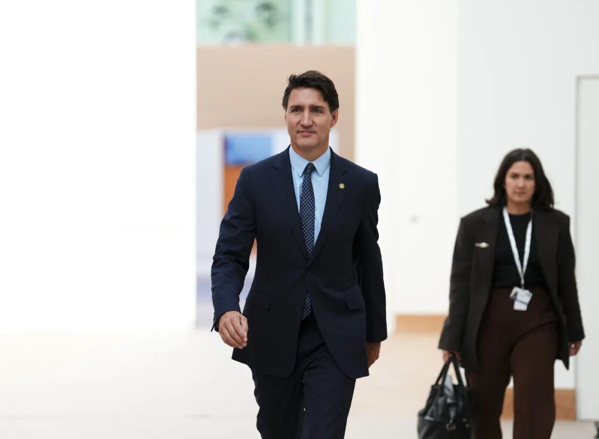 Prime Minister Justin Trudeau makes his way to a meeting at the Francophonie Summit in Paris on Oct. 5, 2024. (The Canadian Press/Sean Kilpatrick)