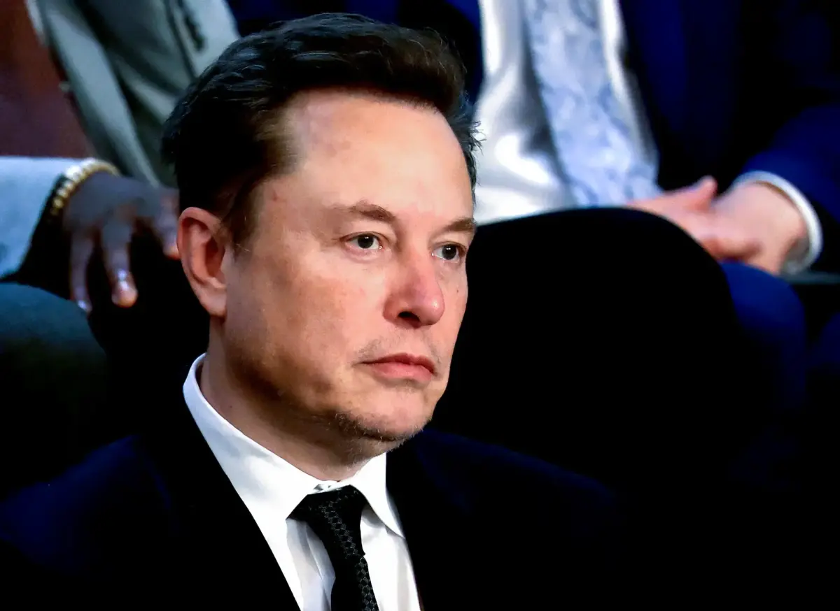 Tesla CEO Elon Musk listens as Israeli Prime Minister Benjamin Netanyahu addresses a joint meeting of Congress in the chamber of the House of Representatives at the U.S. Capitol in Washington on July 24, 2024. (Anna Moneymaker/Getty Images)
