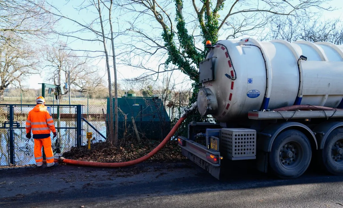 A tanker pumping out excess sewage in an undated file photo. (Andrew Matthews/PA)