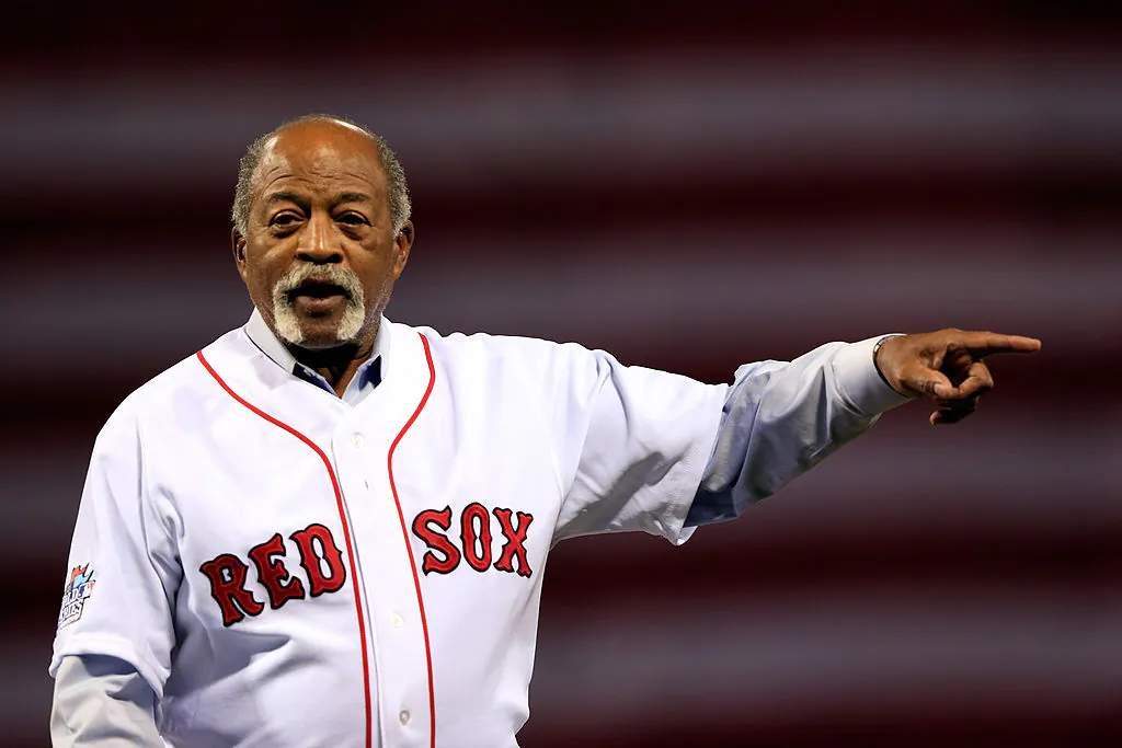 Former Boston Red Sox player Luis Tiant gestures before Game One of the 2013 World Series between the Boston Red Sox and the St. Louis Cardinals at Fenway Park in Boston on Oct. 23, 2013. (Jamie Squire/Getty Images)