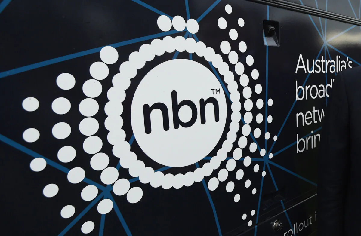 An NBN Skymuster Satellite Truck in front of Parliament House in Canberra, Australia on Sept. 14, 2016. (AAP Image/Mick Tsikas)