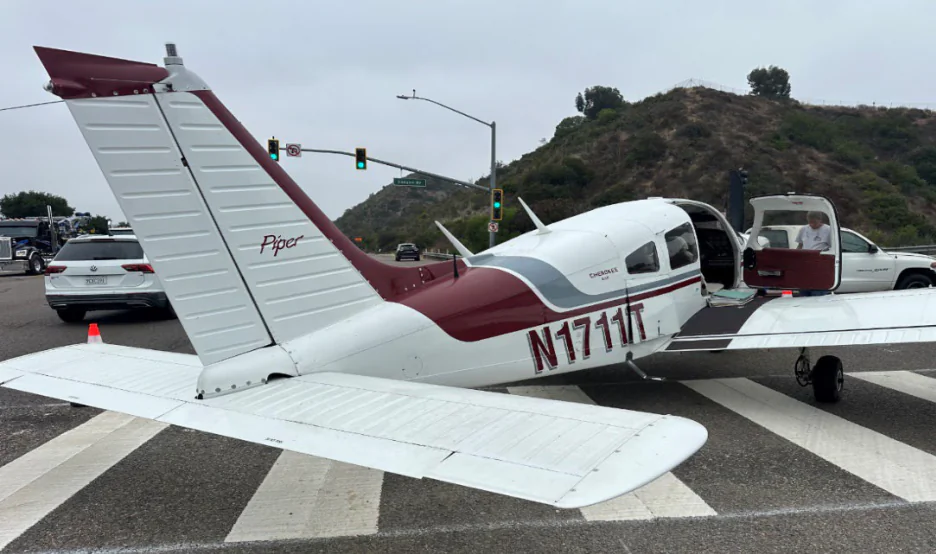 The plane on Highway 76 in Oceanside, Calif., on Sept. 26. (Courtesy of the U.S. Attorney's Office)
