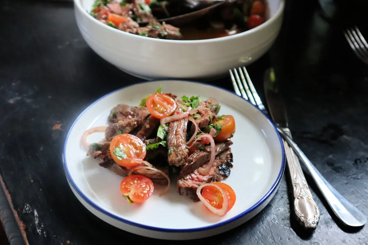 Thai beef salad is sweet, tangy, and full of earthy spices. (Gretchen McKay/Pittsburgh Post-Gazette/TNS)