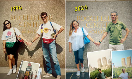 PHOTOS: Couple Recreates Honeymoon Pictures They Took in 1994 in New York for 30th Anniversary