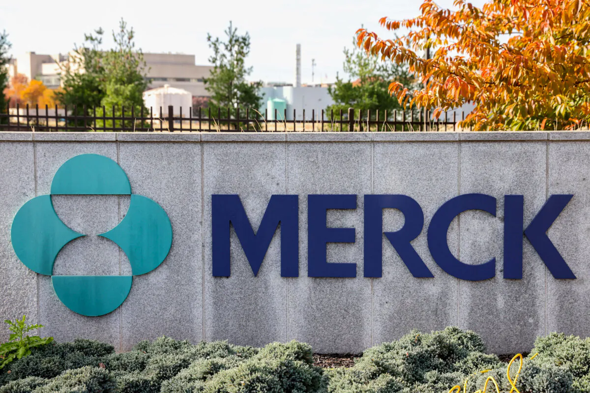 Signage at the Merck & Co. headquarters in Kenilworth, N.J., on Nov. 13, 2021. (Andrew Kelly/Reuters)